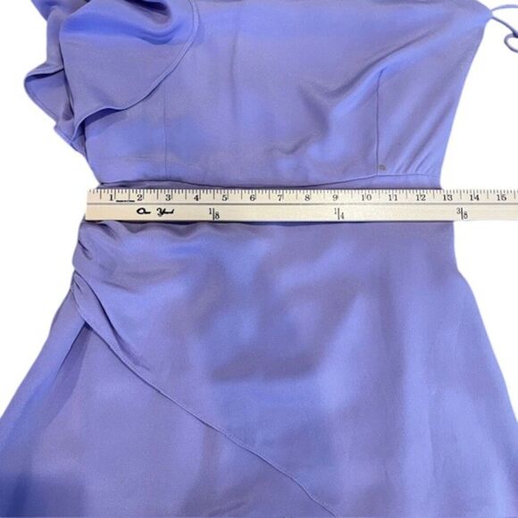 HANEY Marta Asymmetrical Wrap Dress One Shoulder Lavender Lilac Purple Size 2 - Picture 11 of 14